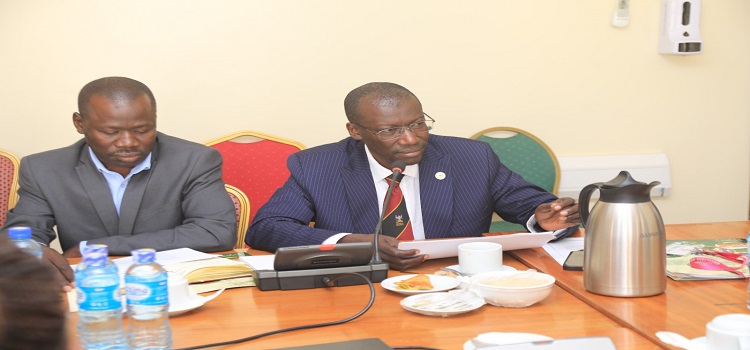 Prof Mwine (R) appearing before the committee on the proposed bill