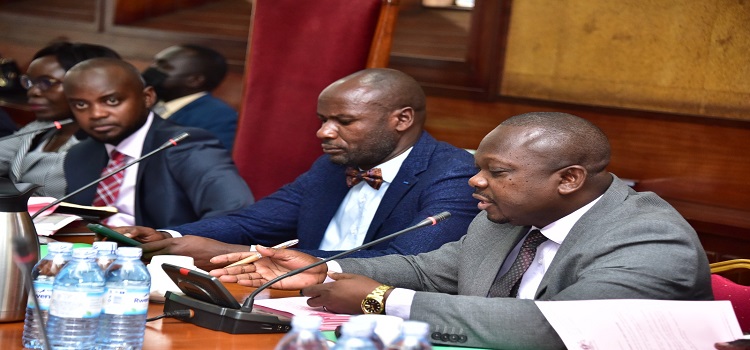 Hon Mbwatekamwa (in bowtie) was unhappy that the PS defended the office attendant's involvement in procurements